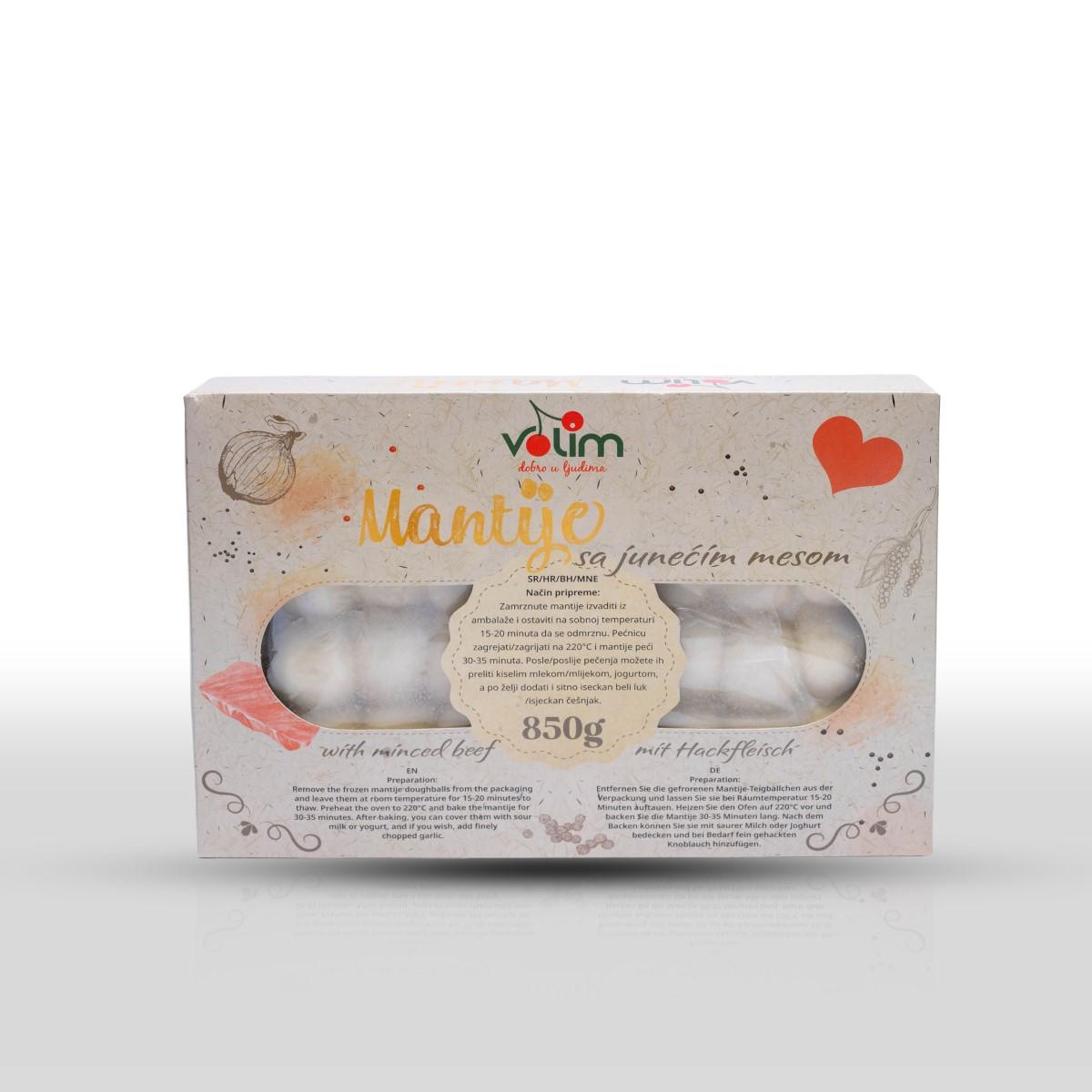 Volim - mantije sa junećim mesom 850 g